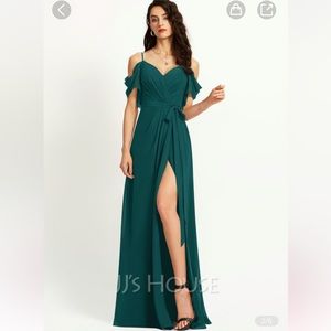 JJs House Teal Off-Shoulder Dress
